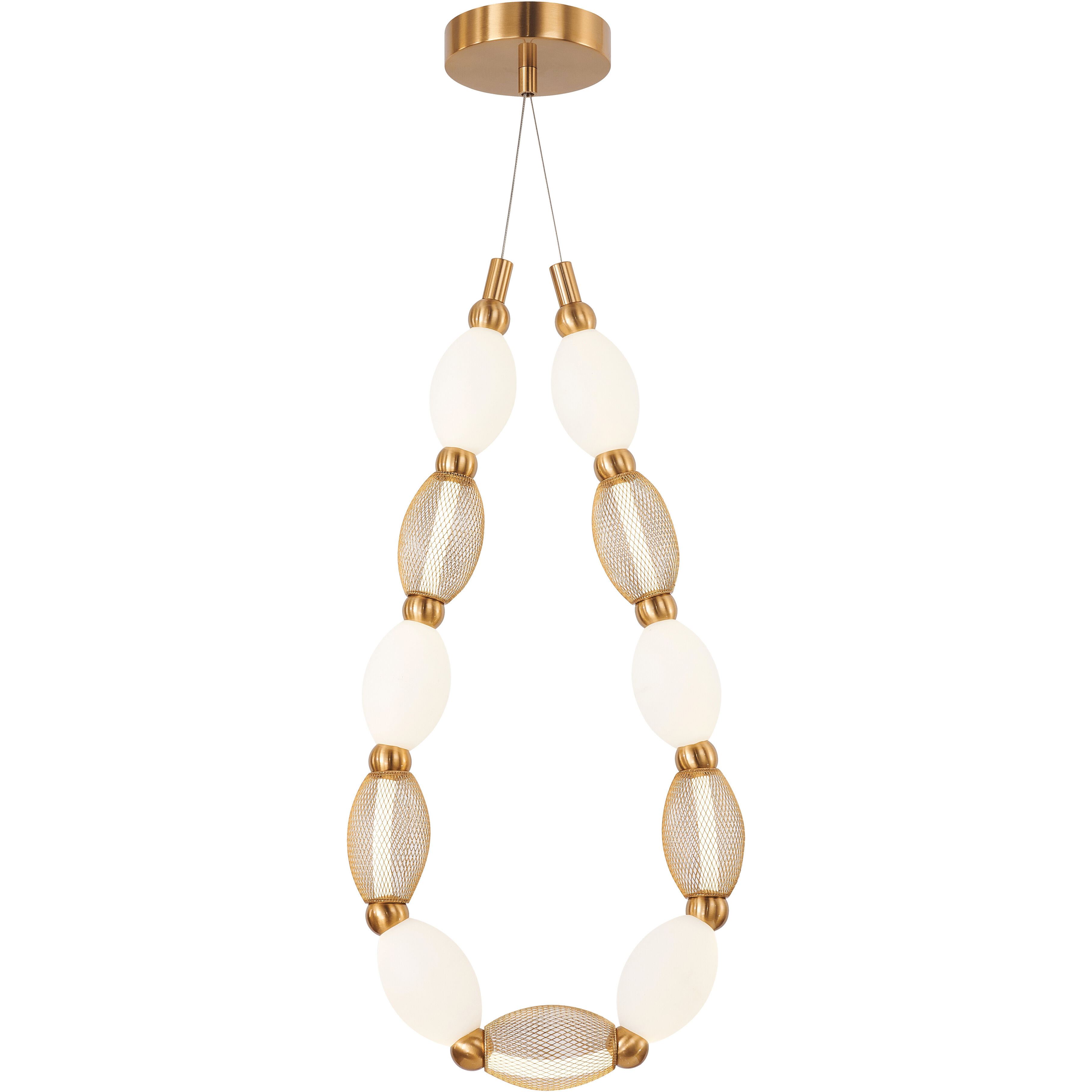 Tentacles LED Aged Gold Brass Pendant Ceiling Light